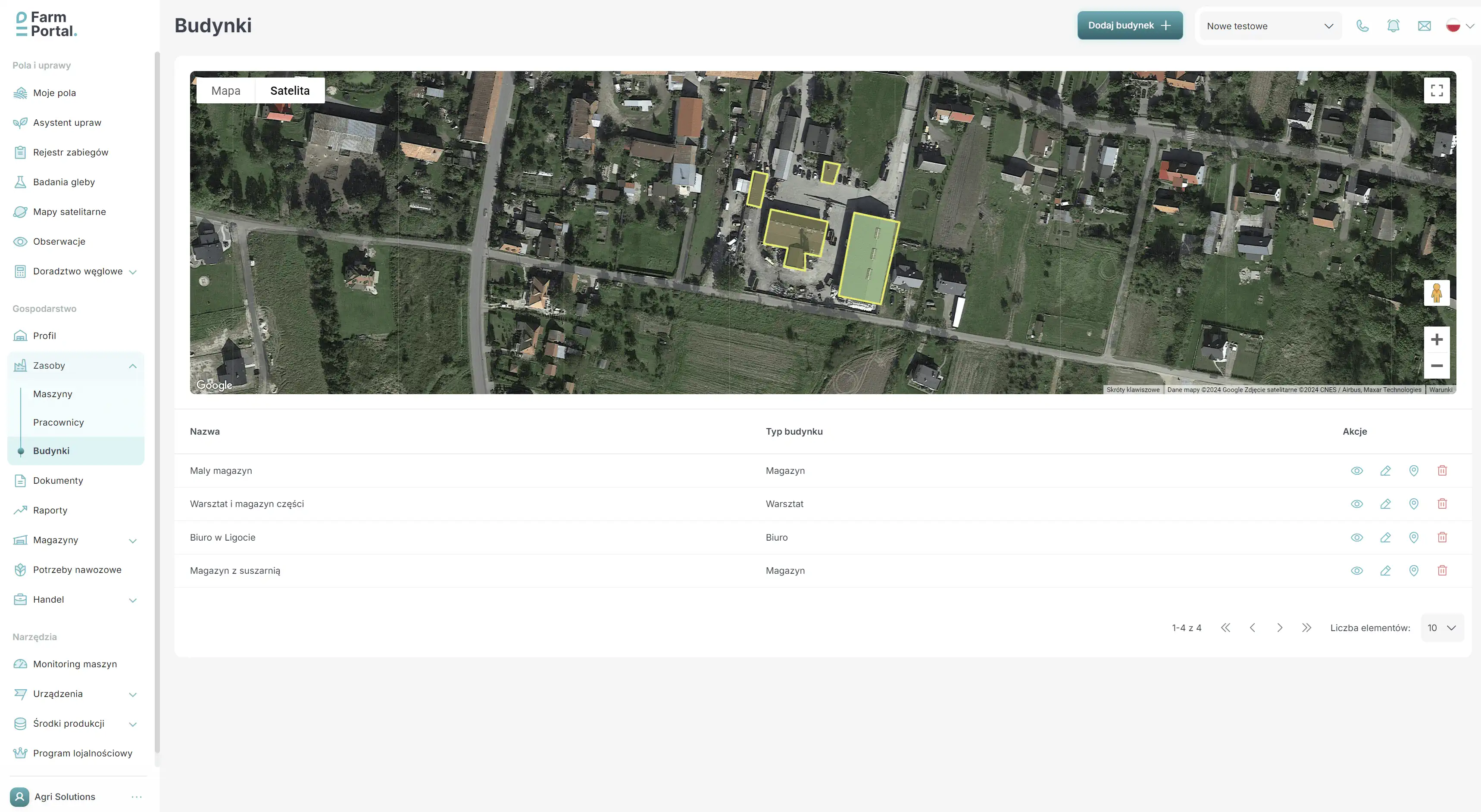FarmPortal – zrzut ekranu systemu zarządzania gospodarstwem FMS